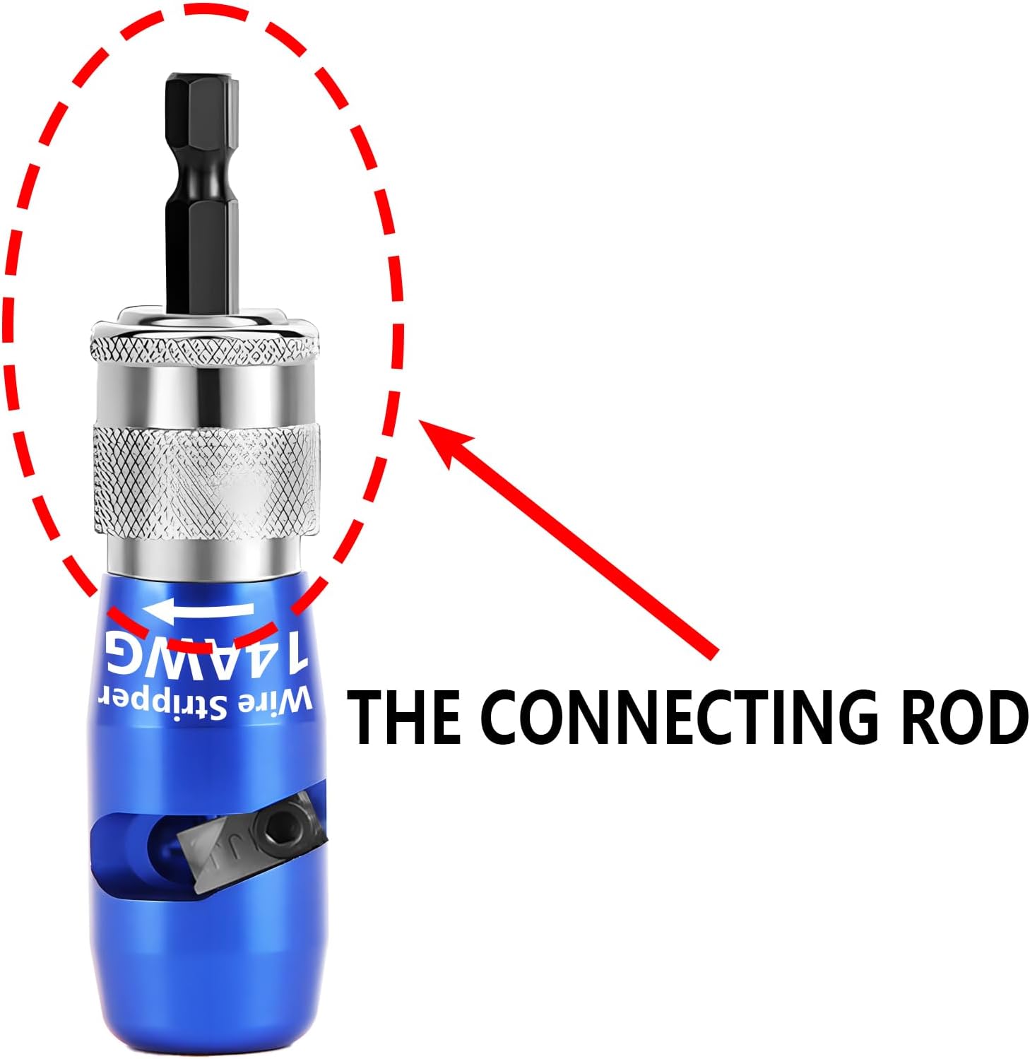 2PCS Wire Stripper Connecting Rod for Drill, Wire Stripper Connector Cutter Holder Connecting Shank