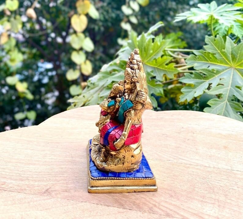 Image of Brass Shiv Parivar Statue 6 Inch Lord Shiva Parvati Kartikeya and Ganesha Murti Shiv Family Parivar Idol Statue for Home Decor Mandir Showpiece 1.5kg (Design 5)
