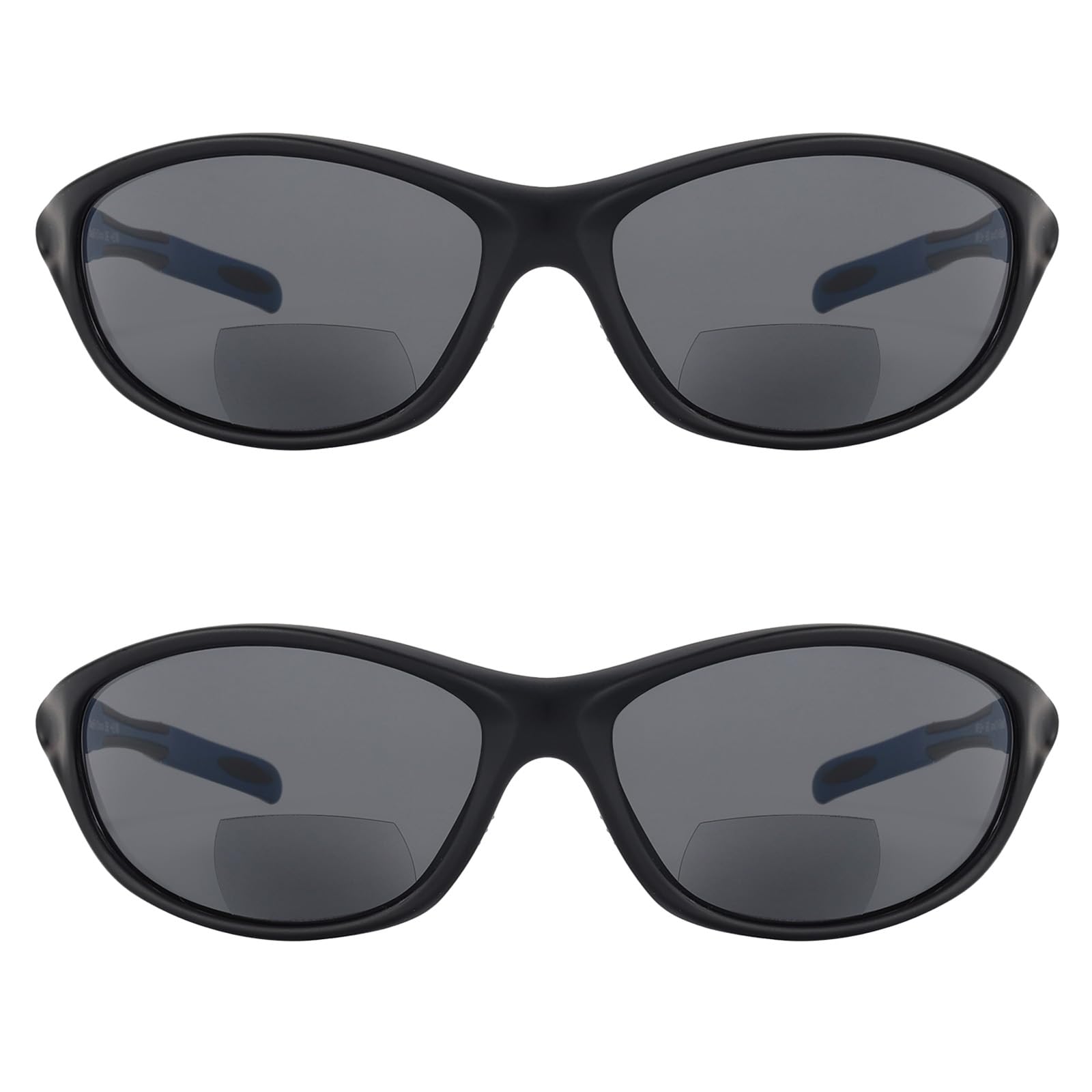 Eyekepper Bifocal Sunglasses for Women Men 1.5, Black Frame Blue Temple