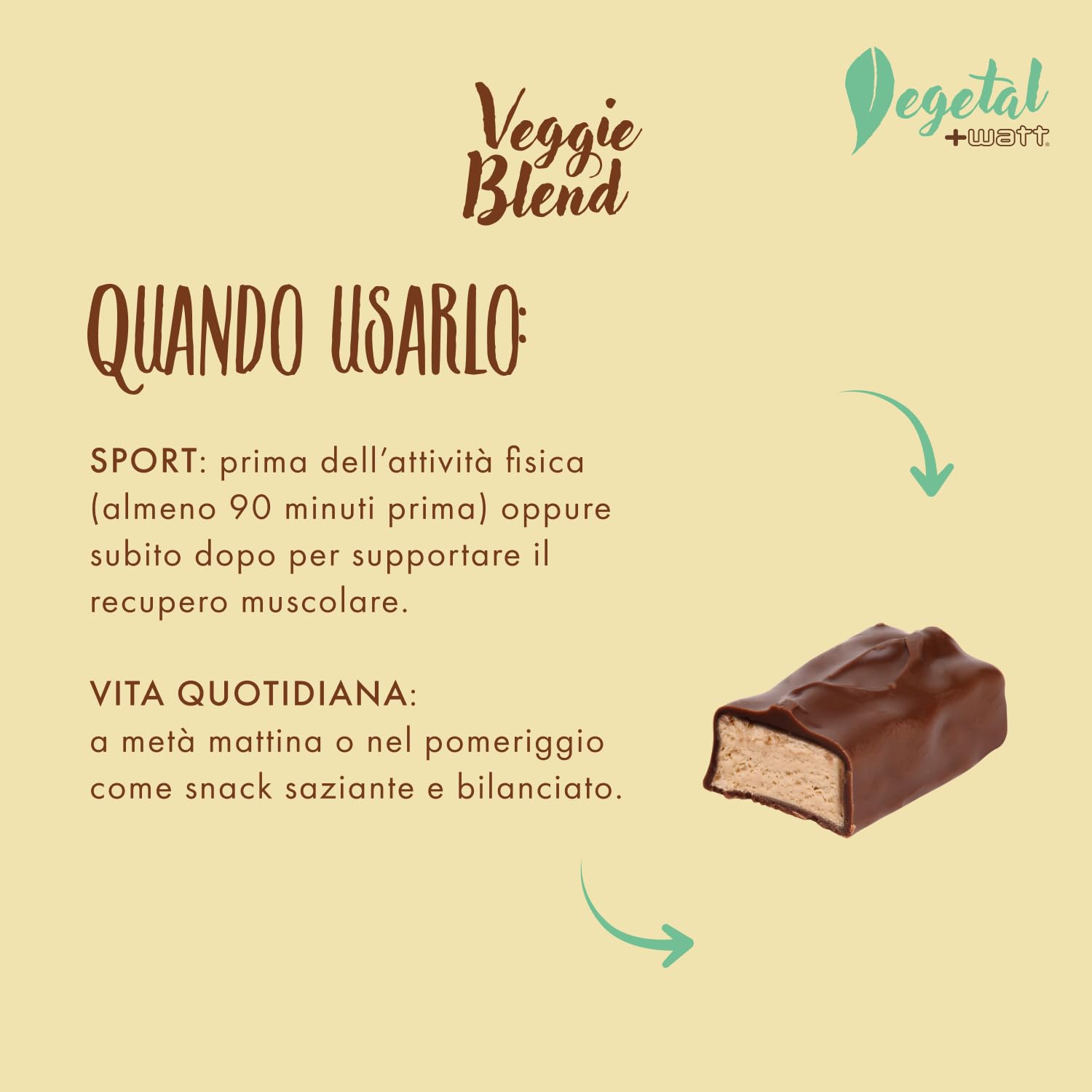 Veggie Ciok 40 g - Barretta proteica 100% vegetale - Vegan - Proteine di pisello dicoperte di cioccolato fontende - Gusto Cacao - Box 24 Barrette