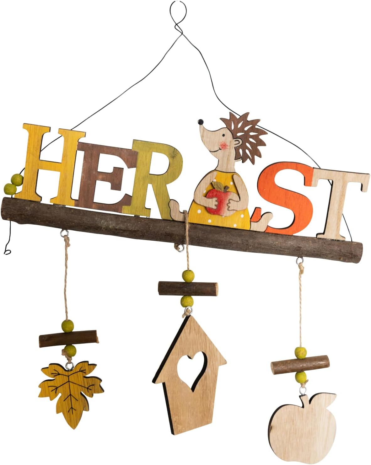 4 Deko-Hänger "Herbstblätter" Aus Metall - Rost-Optik Mit Naturzapfen 45cm