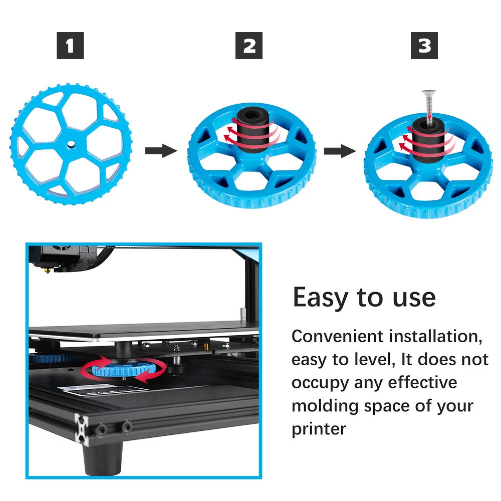 Sovol 3D Upgraded 4pcs Blue Aluminum Hand Twist Leveling Nut & 8pcs Heatbed Silicone Leveling Column Mounts for SV01, SV02, Ender 3/3 Pro, Ender 5/5 Plus/Pro, CR-10, CR10S/10S Pro, CR 20 3D Printer : Industrial & Scientific