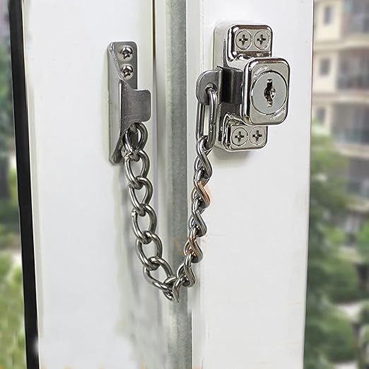 Stainless Steel Window Chain Lock Guard Door Restrictor Child Safety
