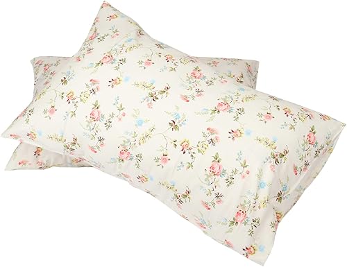 Miniatura 3 de Fundas de almohada para cama Queen, 100% algodón, diseño floral, transpirable, con cierre de sobre, 20 x 30 pulgadas