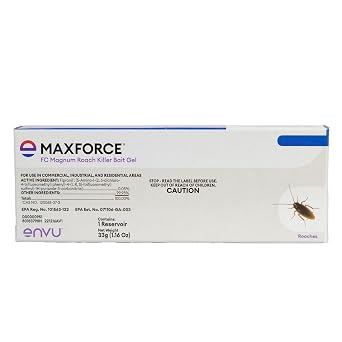 Maxforce FC Magnum Roach Bait Gel 33 gram Reservoir | Cockroach Bait Gel Syringe for German Roaches | Crack and Crevice Placement