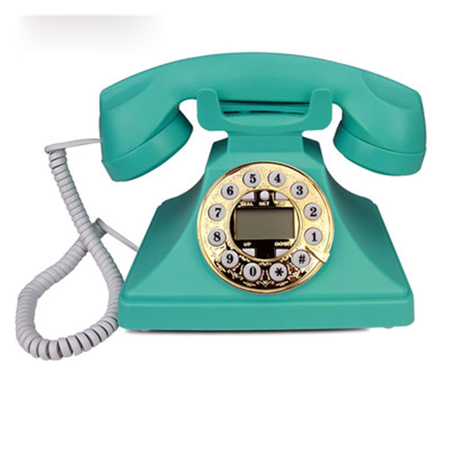 Téléphone fixe rétro à cadran rotatif avec sonnette métallique pour maison et bureau