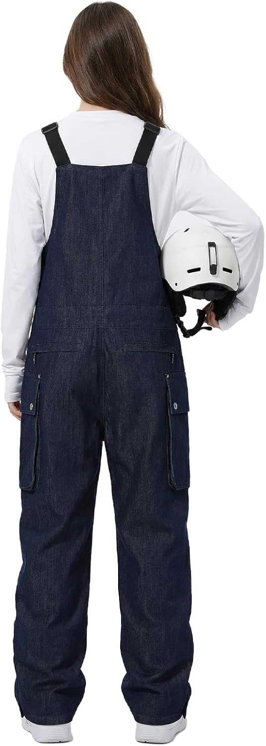 Ski Bibs Women and Mens,Waterproof Insulated Bibs, Windproof Adjustable Ski Overalls for Snowmobile Snow Sports - Image 3