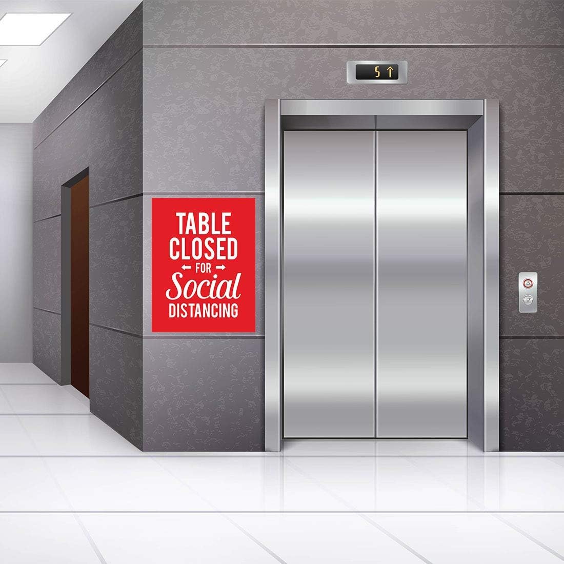 Andaz Press Social Distancing Restaurant Office Seat Placement Table Closed For Social Distancing Business Signs, 10-Pack 8.5" x 11" Labels, Vinyl Sticker Decals