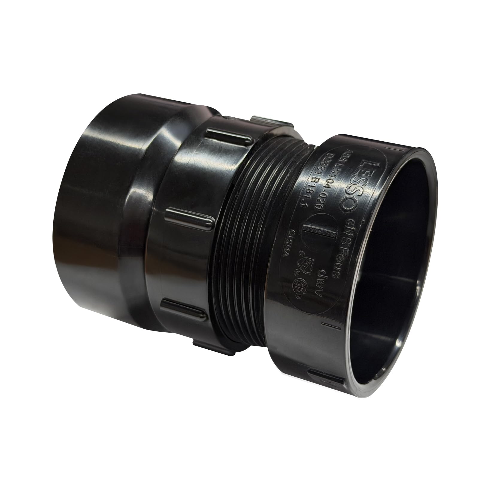 Lesso 1 1/2''ABS Union 1-1/2-Inch X 1-1/2-Inch Hub Union,Black 1.5 Inch