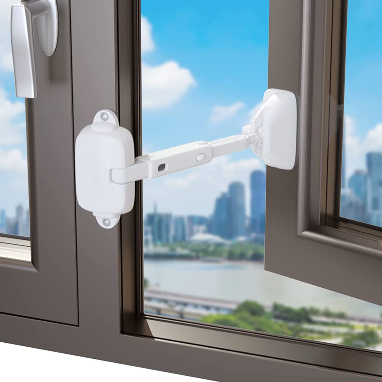 2 cerraduras restrictivas de ventanas,restrictor de ventanas a prueba de niños for aluminio,madera,marcos de ventanas de metal,cerraduras de seguridad for ventanas autoadhesivas,protectores de ventana