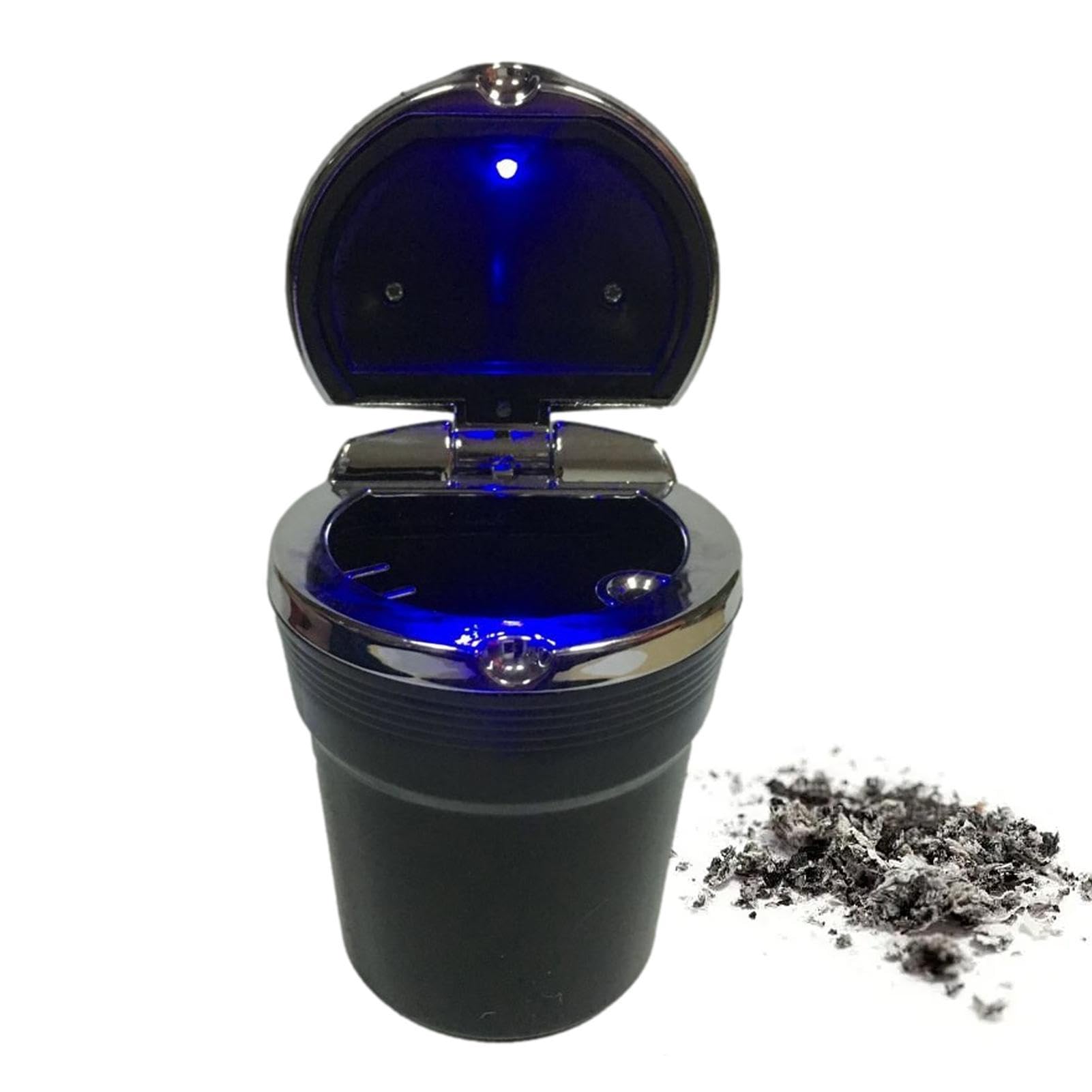 Cendrier De Voiture LED étanche - Lot De 2, Compact, Anti-odeur, Avec Couvercle Et Base Antidérapante - 10x7 Cm