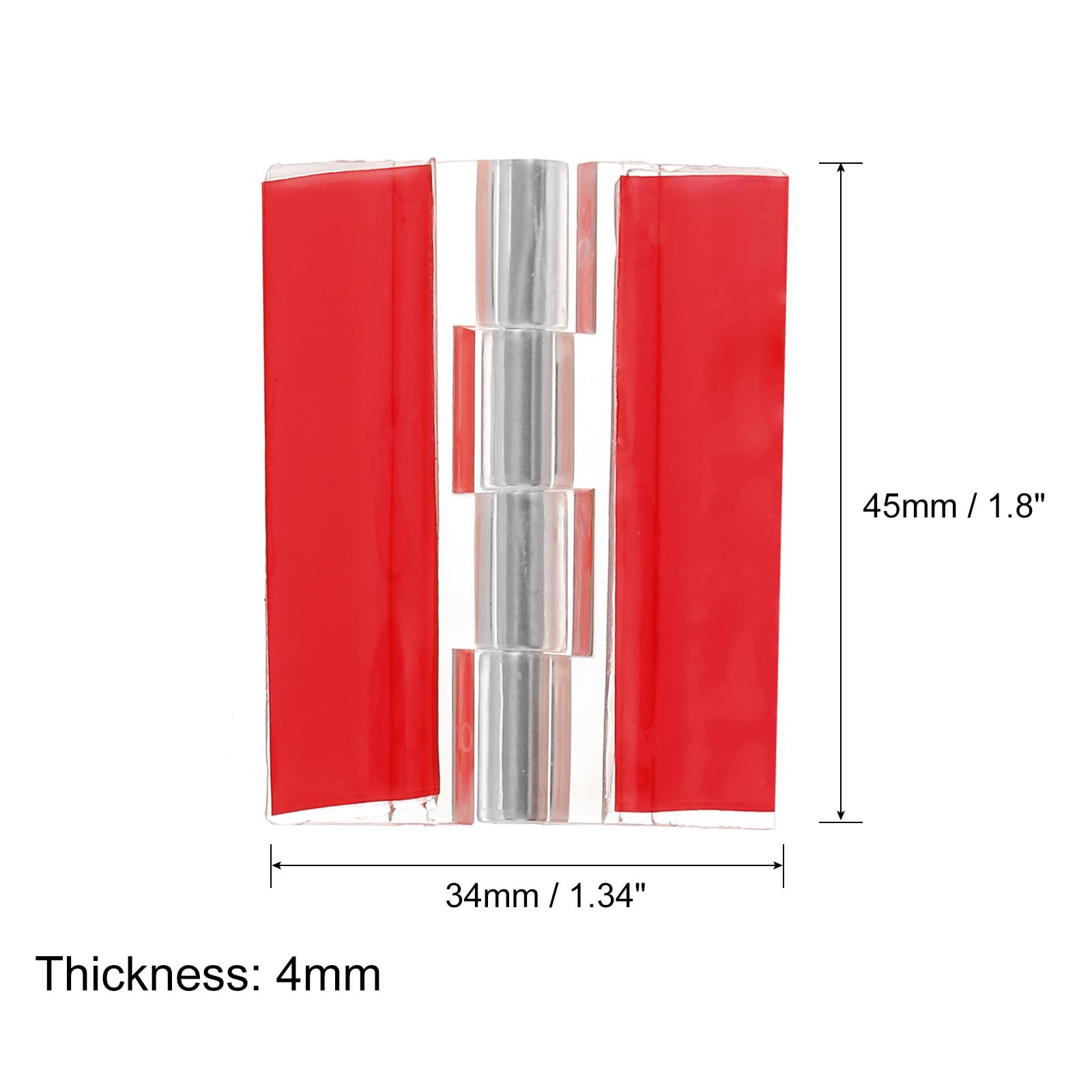 Lot De 4 Charnières En Acrylique Transparent Pour Piano - 75 X 45 Mm - Auto- Adhésives - Convient Pour Les Tiroirs, Armoires, Meubles Et Présentoirs (75 X 45 Mm