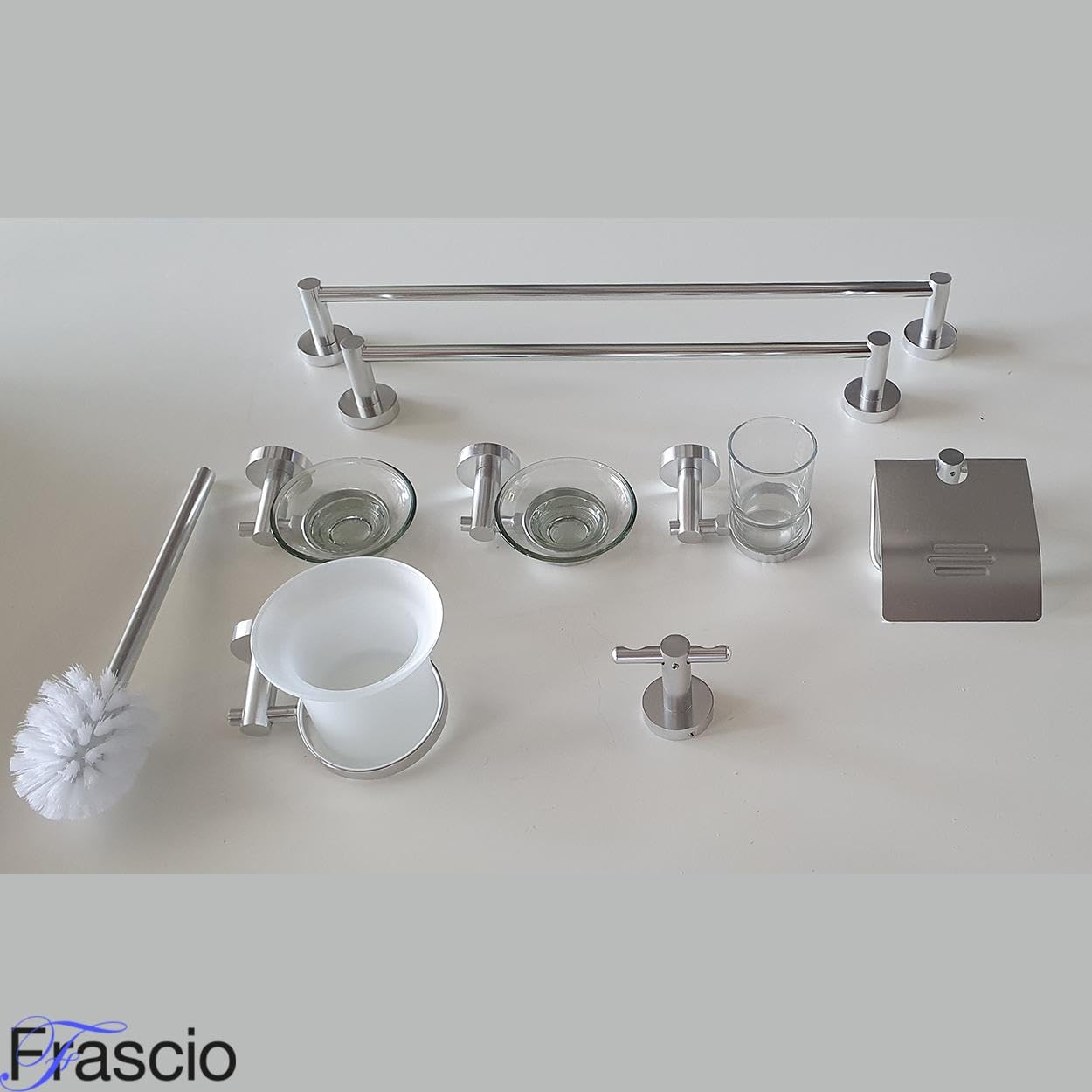 8 Sztuk Zestaw Akcesoriów Łazienkowych Aluminium