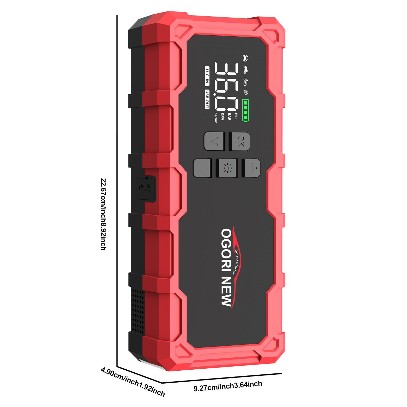 Avviatore Batteria con Compressore 150PSI,7000A Booster Avviamento Auto,Starter Batteria Auto con Torcia, Ricarica USB (8.0L Diesel/10.0L Benzina)