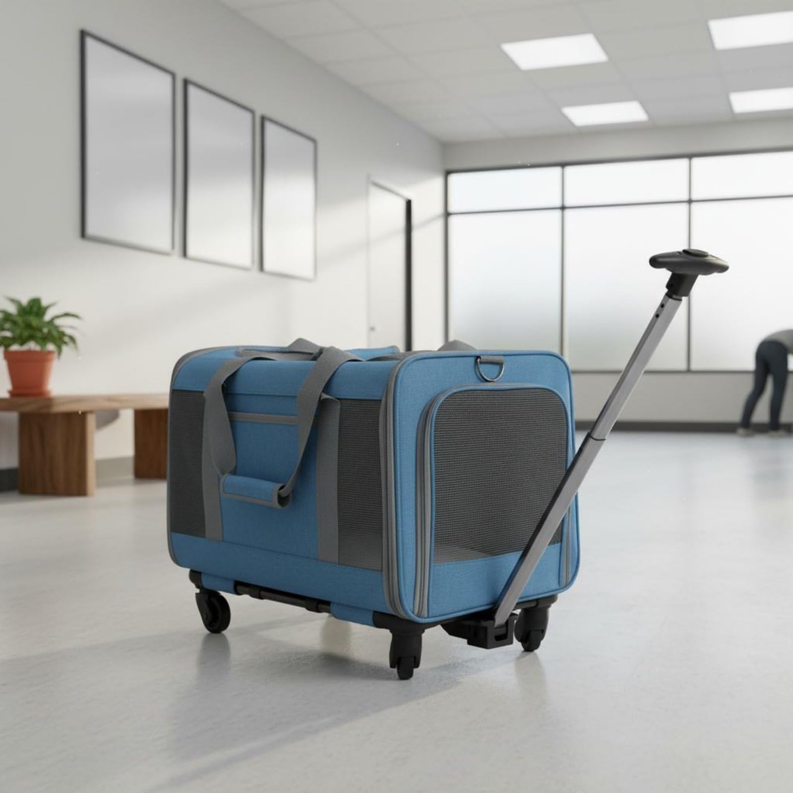 rockible Transportín con Ruedas Gran Capacidad Multifunción para Viaje, Gris
