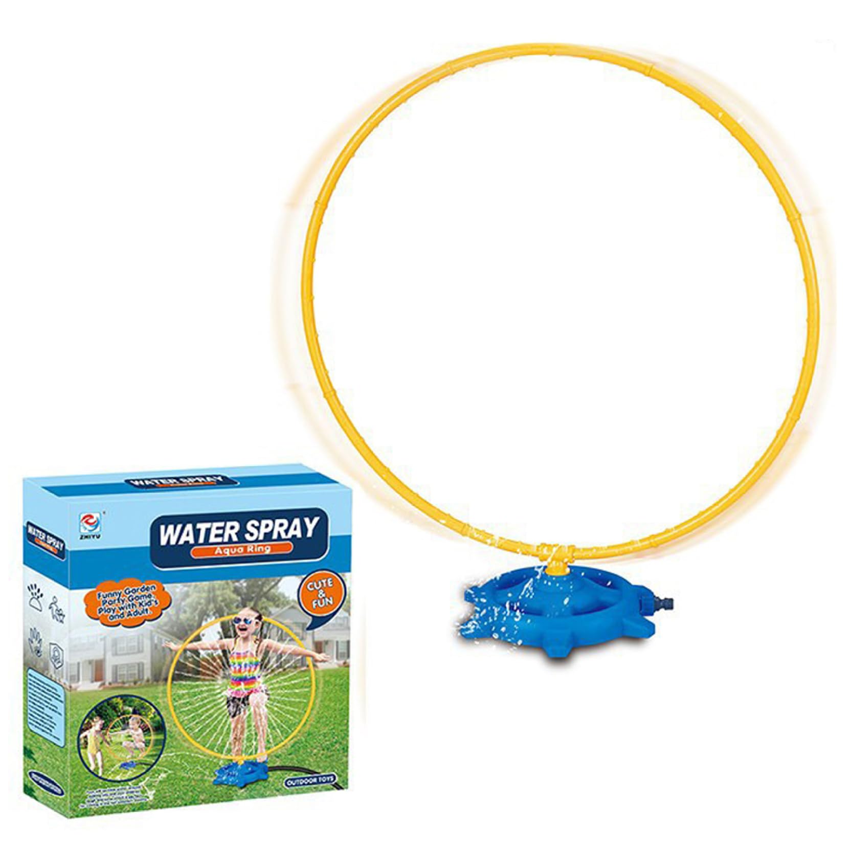 Otbushit Outdoor Toy Water Sprinkler for Kids, 360° Full Spray Summer Splash Play for Backyard, Lawn, Garden