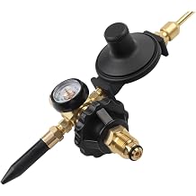 Helium for balloon Regulator Inflator Valve With Brass Fittings, Self-Closing Foil for balloon Filling, Fingertight Connection To CGA580 Cylinder Valves, Easy-to-Read GaugesG5/8