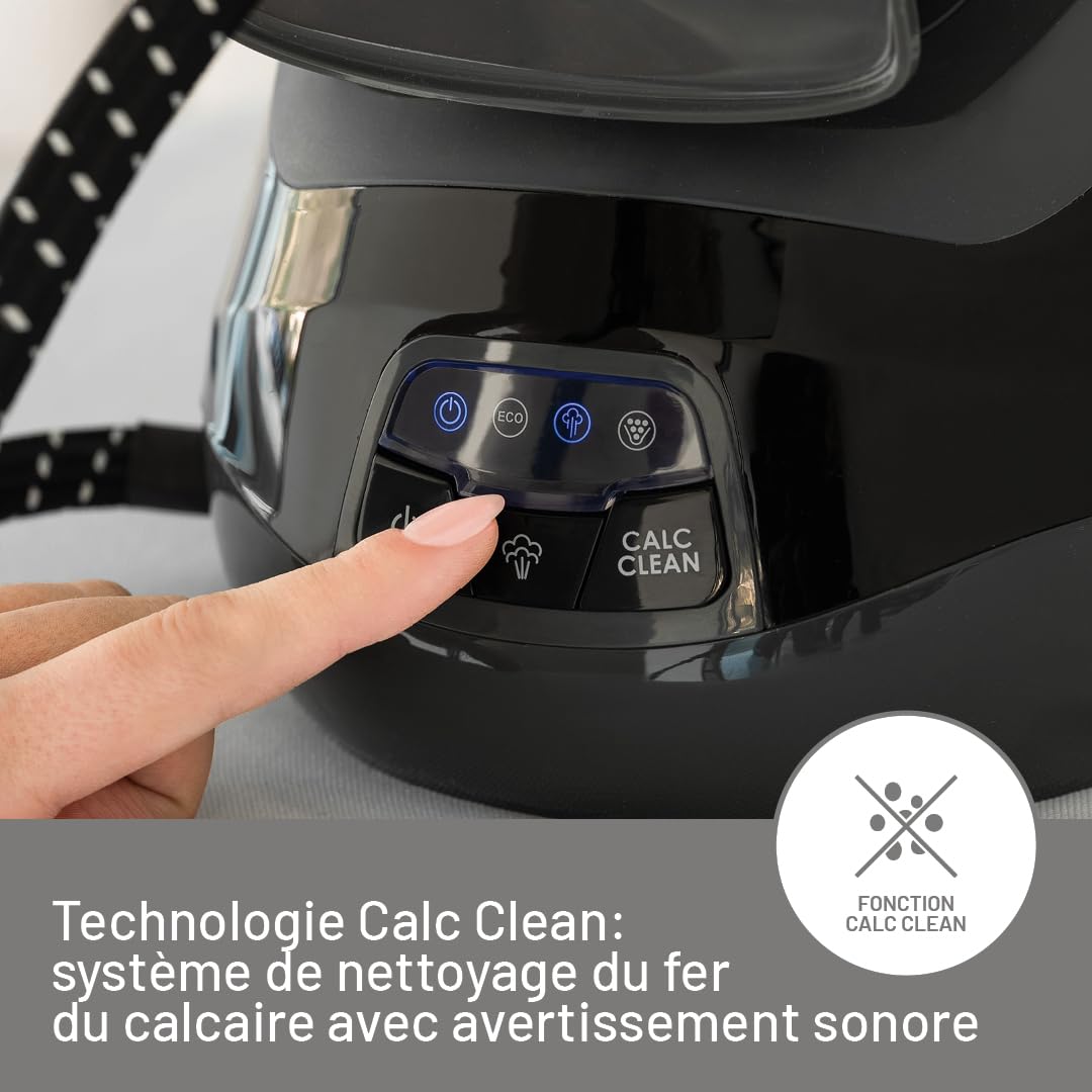 Imetec Fer à Repasser Vapeur Energy Vapor - Fer À Vapeur Léger 2400 W, Pompe 6,5 Bars - Centrale Vapeur avec Dispositif de Nettoyage - Débit Vapeur 400 g/min - Réservoir 1,8 L