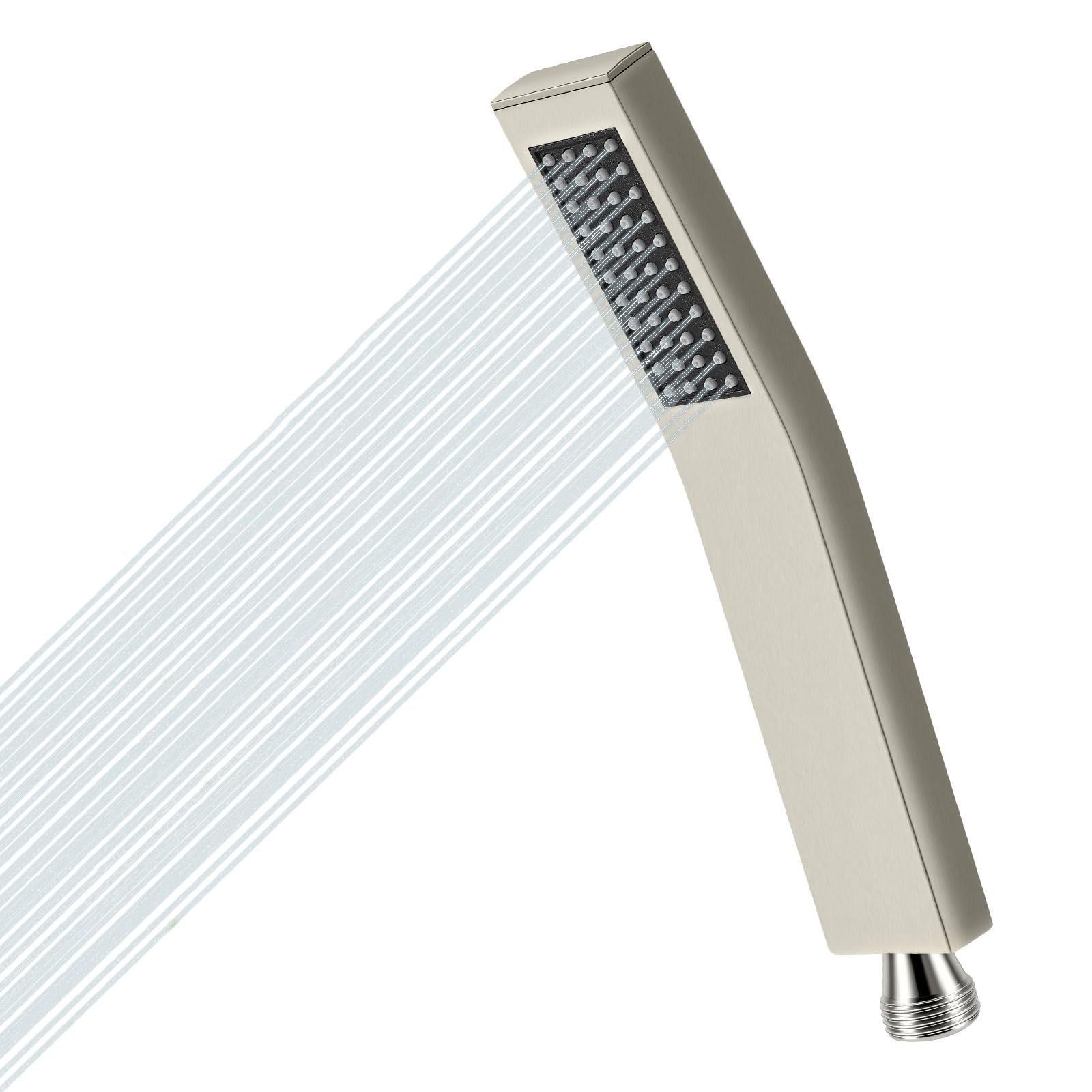 Hydroluxe Brushed Handheld Shower Head Stainless Steel 304 – High Pressure Showerhead With Water Saving Technology, Anti-Clog Silicone Nozzles, Comfortable Spray, Easy Installation For Bathroom