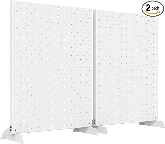 EVERHANGER Metal Pegboard Display Stand, Freestanding Tabletop Pegboard Display for Craft Shows & Fairs, 12"X16", 2pcs White