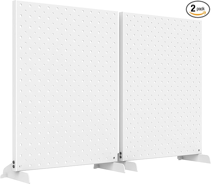 EVERHANGER Metal Pegboard Display Stand, Freestanding Tabletop Pegboard Display for Craft Shows & Fairs, 12"X16", 2pcs White