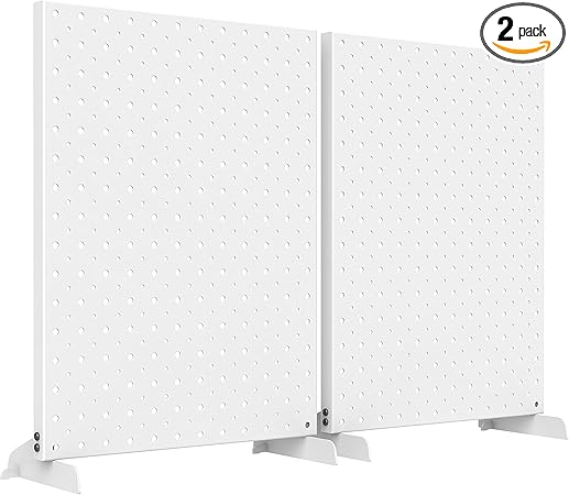 EVERHANGER Metal Pegboard Display Stand, Freestanding Tabletop Pegboard Display for Craft Shows & Fairs, 12"X16", 2pcs White