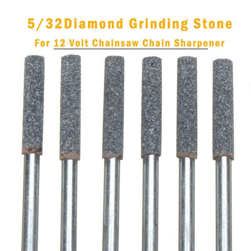 NATEFEMIN 6Pcs 20mm Length 4mm Diamond Grinding Stone Tools Kit 12 Volt Chainsaw Chain Sharpener Accessories Part