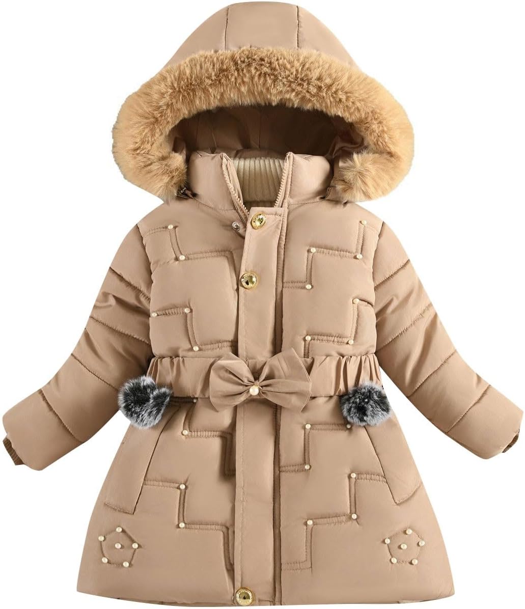 Girls Long Puffer Jacket Hooded Waterproof Insulated Quilted Down Coat Kids Zipper Winter Warm Parka Snow Outerwear