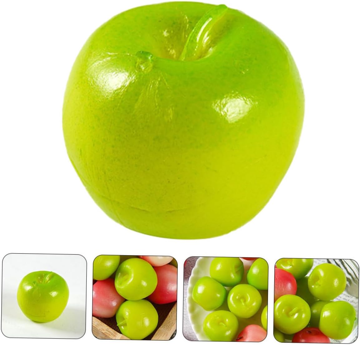 Mini Lifelike Artificial Green Fruit Model, Simulation Fruit Decor for Home Display and Photography Props, 6pcs Set