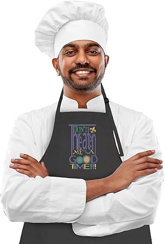 Miniatura 2 de MS. MICKEY'S Delantal unisex con 2 bolsillos espaciosos, lavable a máquina, para cocina, manualidades, barbacoa, dibujo