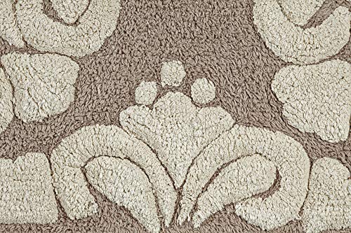 Better Trends Medallion Set Collection is Ultra Soft Plush and Absorbent Tufted Bath Mat Rug 100 Percent Cotton in Vibrant Colors, 17" x 24" / 21" x 34", Beige & Natural