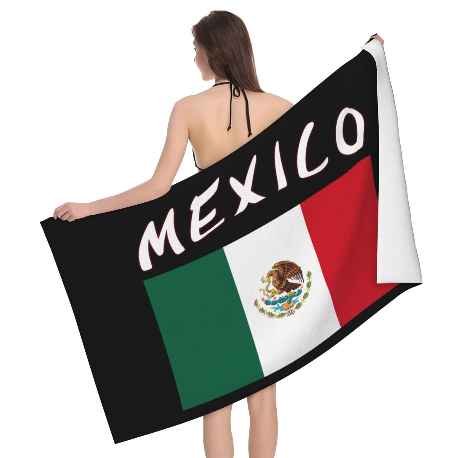 HLBSDM Microfiber Mexico Flag Beach Towel Quick Dry Soft Sand Free Beach Towels for Pool Swim Beach Thin Lightweight Towels
