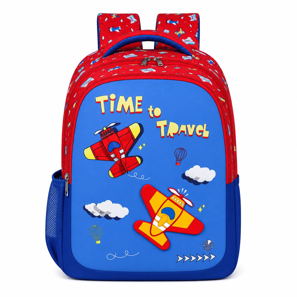 18 L School Backpack | Water Resistant Pvc Bag (14 Inch| Red & Royal Blue)-image-34