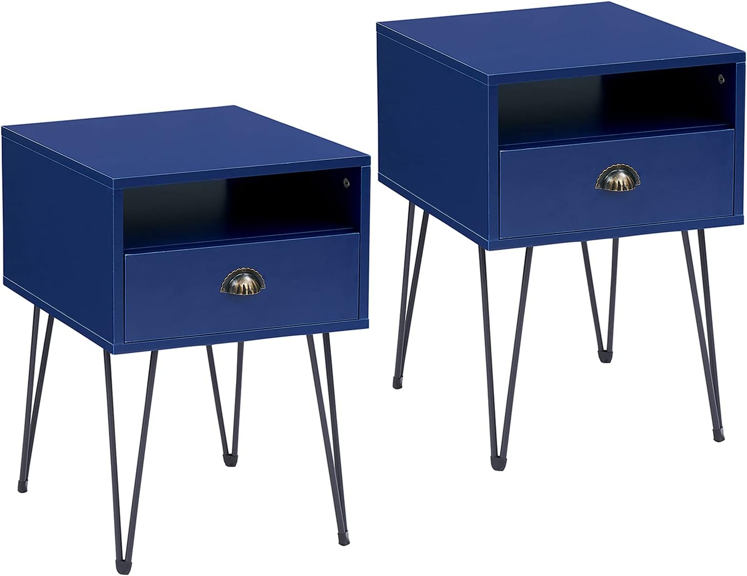 VECELO Nightstands Side End Tables with Drawer and Open