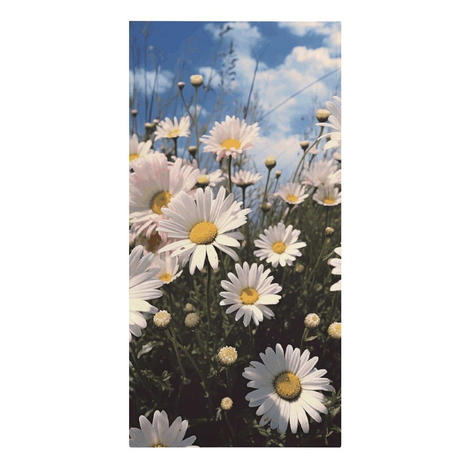 Fodpand Girls Style Lightweight Microfiber Large Overszed Beautiful Daisies Beach Towel 30.3X61.4 In Sand Blanket Travel, Swim, Bathroom, Women Adults Gift Soft Big Pool Swim Towels
