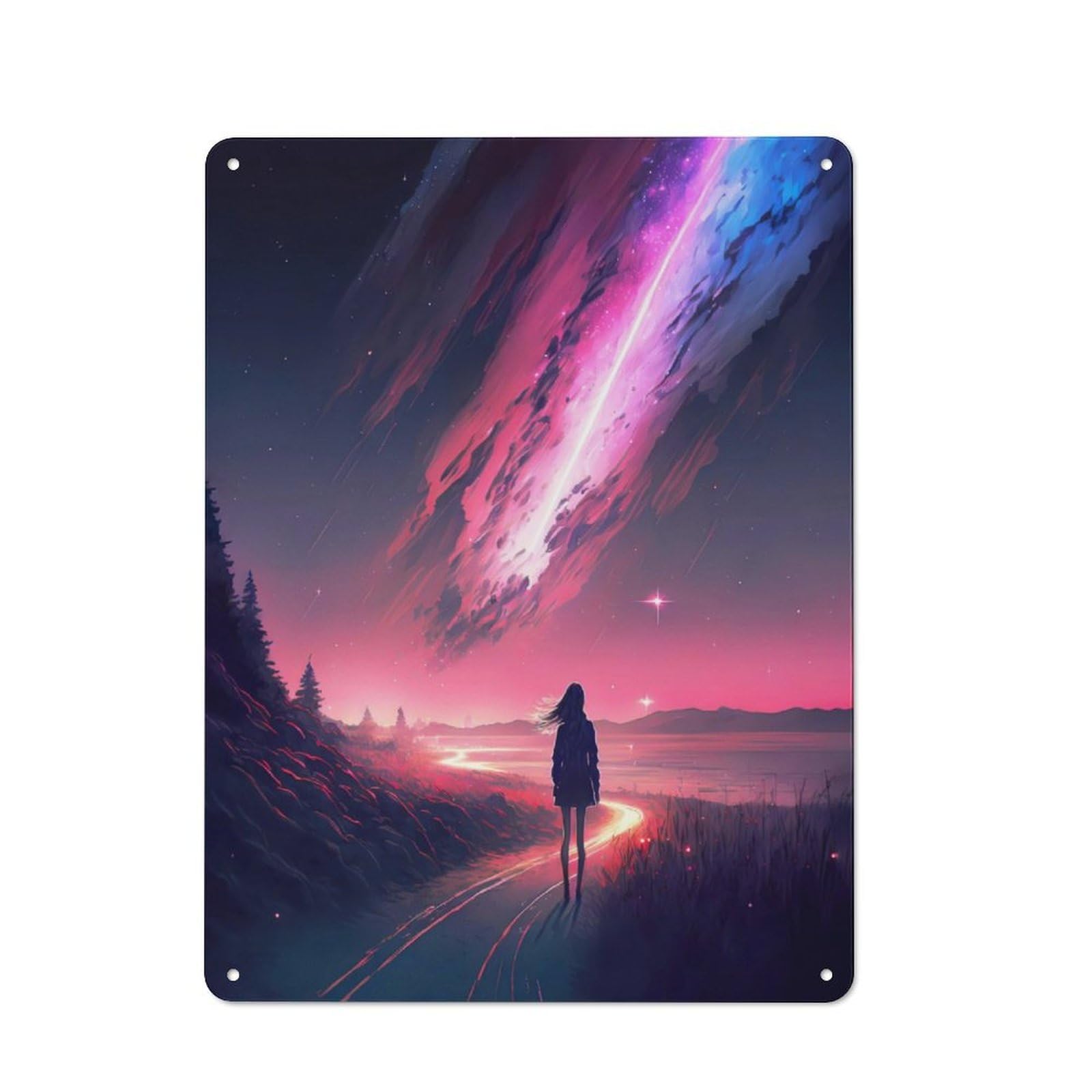 Junmoney Fantasy Galaxy Sky Vintage Tin Sign 40X30cm For Hobby Room Or Studio, A New Home Present For Creative Interior Collectors
