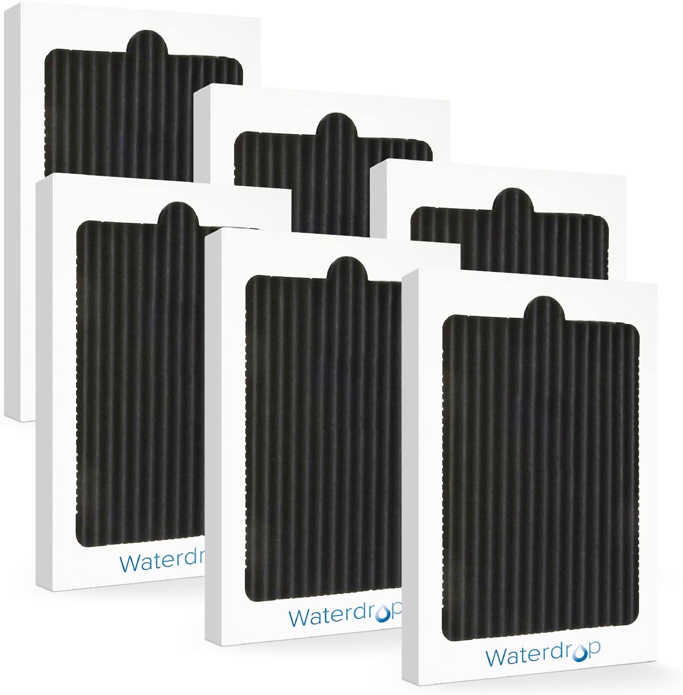 Waterdrop Refrigerator Air Filter, Compatible with Frigidaire® and Electrolux®, Pure Air Ultra, EAFCBF, PAULTRA, SCPUREAIR2PK, 242047801, 242061001, 241754001, 6 Pack