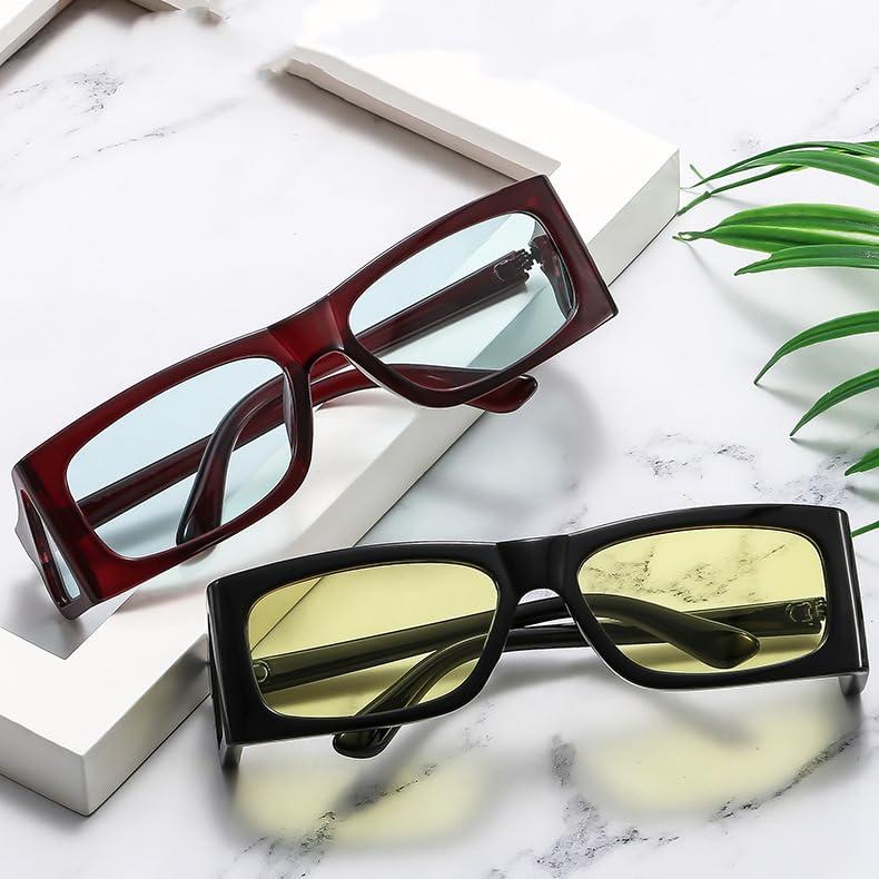 Lunettes de soleil rectangulaires de luxe avec petite monture chic - 2