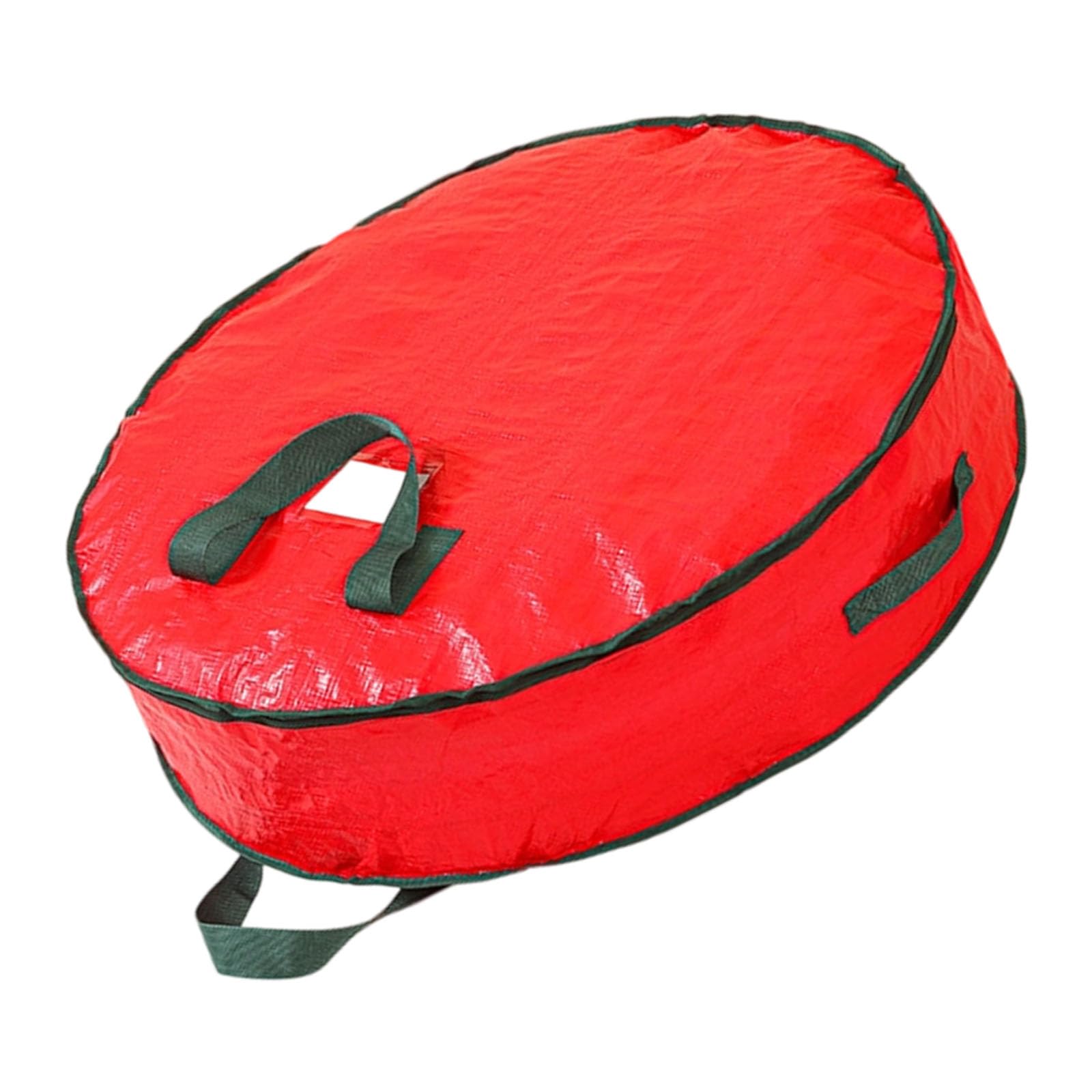 Kangnice Holiday Decoration Storage Bag Round Shape Dustproof Waterproof Fabric Wreath Protectors Portable Carry Handle Home Organization Waterproof Dustproof Storage Pouches