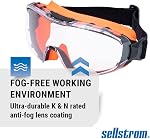 Sellstrom GM510 Gants de sécurité - Gants anti-fogue, anti-rayure pour les hommes & Femmes - FR Sangle, convient à la plupart des lunettes, ANSI Z87.1 - Effacer l'objectif