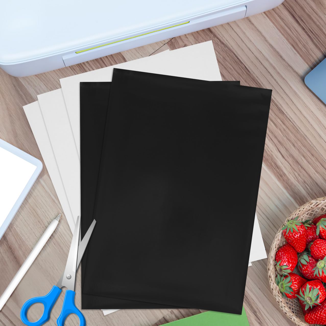 DOITOOL 10 Feuilles Magnétiques Imprimables A4, Papier Aimanté Souple Blanc, Coupe Facile, Compatible Plupart des Imprimantes pour Photos