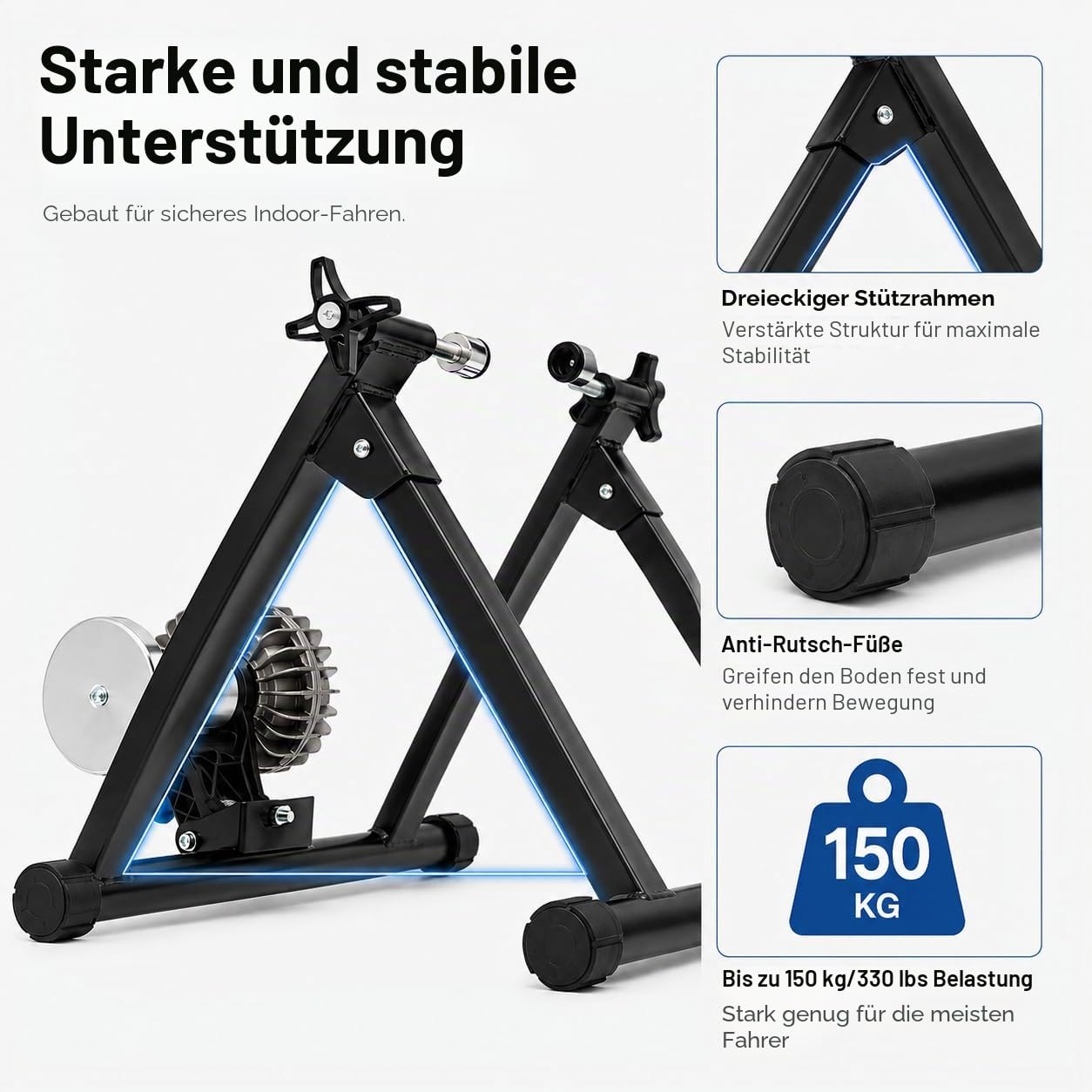 Home Trainer für Fahrrad, Heimtrainer, verstellbares Design, Fluid Bike, Trainer, Trainingsbank für Fahrräder, geeignet für Fahrräder von 26 – 29 Zoll, Mountainbikes