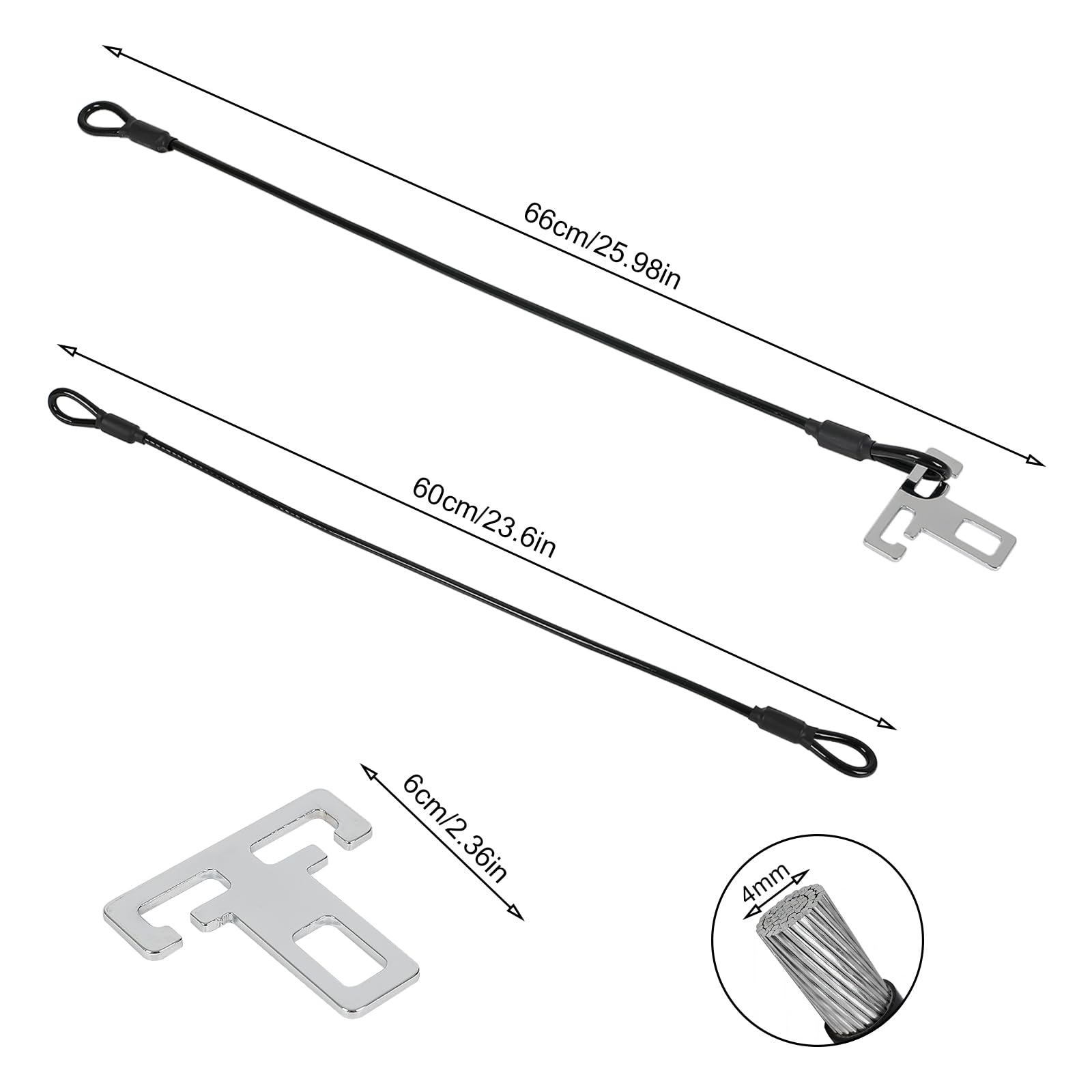 Antirrobo accesorios para autocaravana, 2 unidades de 60 cm, protección antirrobo, cerradura de puerta corredera de camping para caravanas, autocaravanas, furgonetas, vehículos comerciales (A)