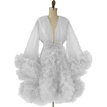 Women's Short Bridal Robes Soft tulle Bridal Dressing Gown Sexy Illusion Lingerie Sleepwear