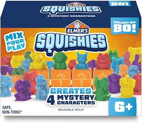 Miniatura 20 de Elmer's Squishies Figuras esponjosas fosforescentes, kit de juguetes para hacer tú mismo, crea 2 personajes misteriosos, kit de 13 piezas Multi