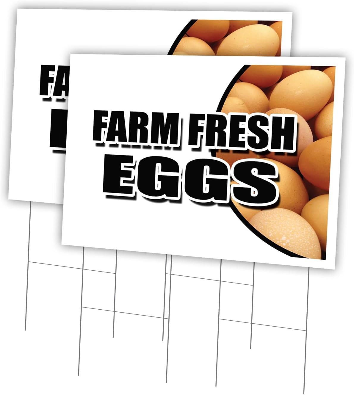 SignMission Farm Fresh Eggs 12"x16" Yard Sign & Stake | Advertise Your Business | Stake Included Double Sided Image | Made in The USA