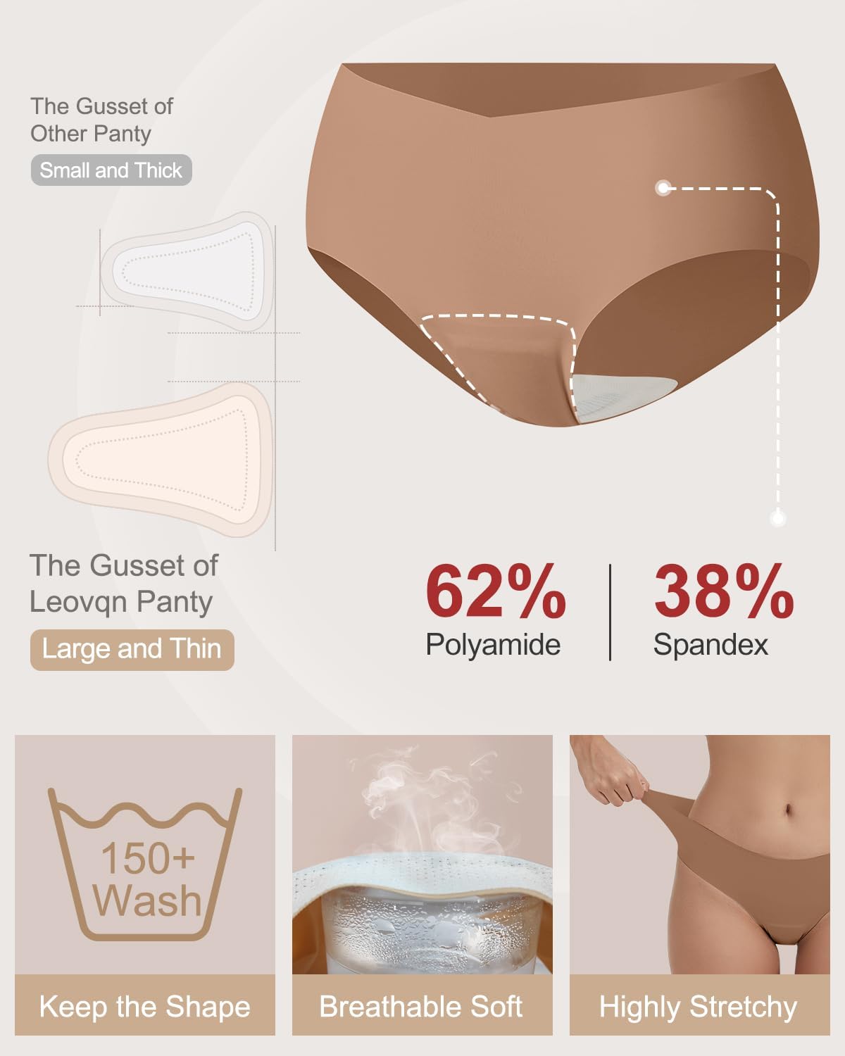 Camel Toe Concealer Underwear for Women V Waist Cameltoe Proof No Show Panties Seamless Workout Underwear - Image 5