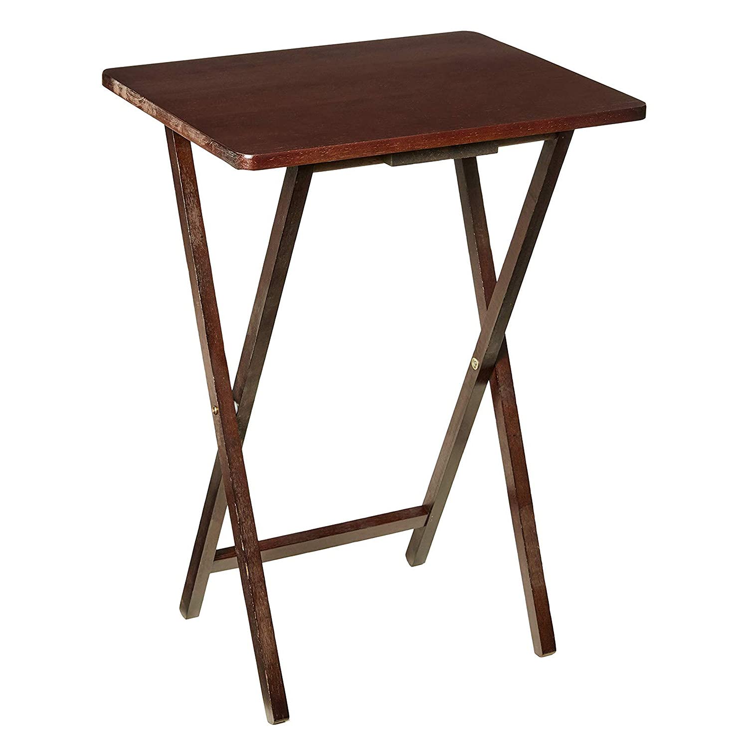 Unibos Indoor &Outdoor Tea Coffee Snacks Garden Camping TV Laptop Portable Folding Sturdy and Durable Rubber Wood Table (Espresso)