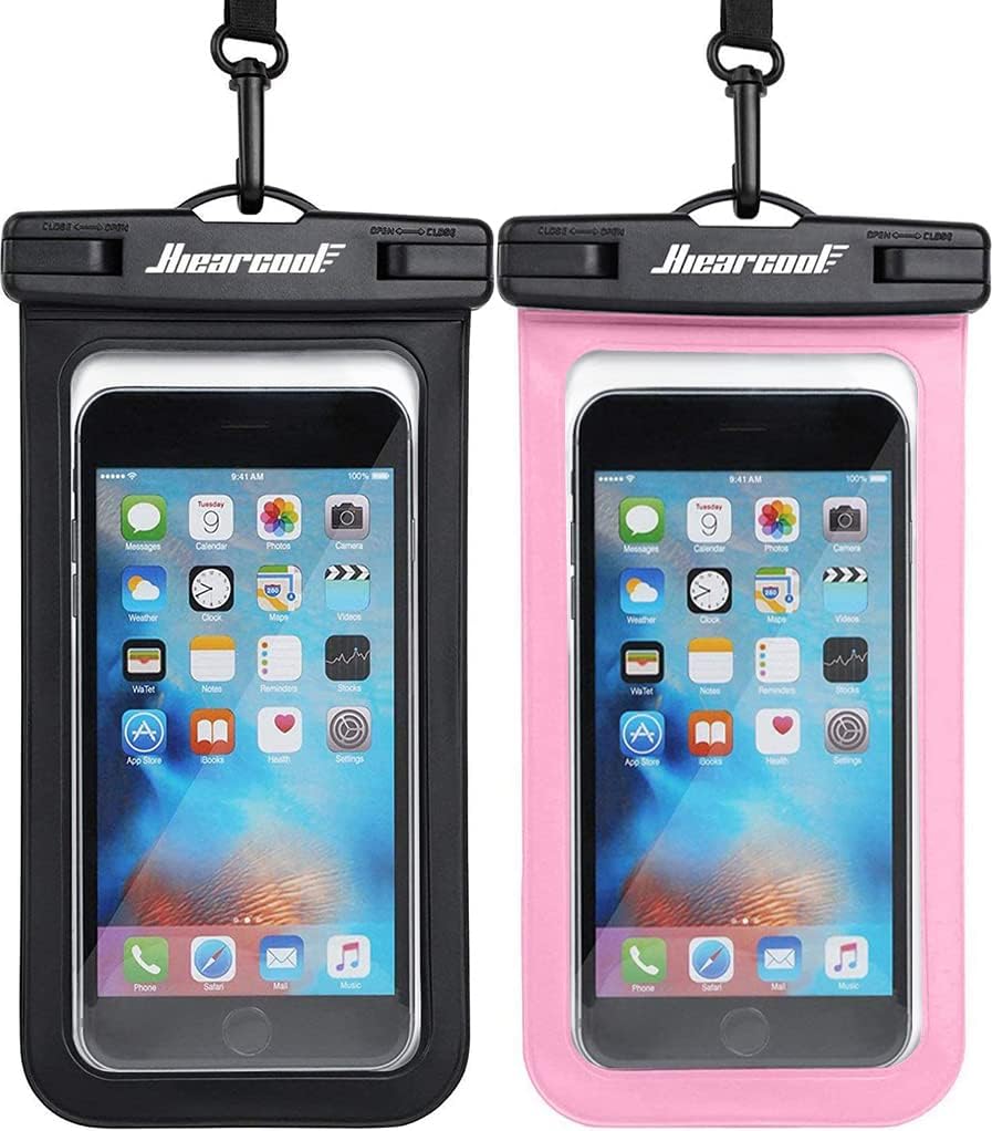 Hiearcool Universal Waterproof Case, Waterproof Phone Pouch Compatible for iPhone 14 13 12 11 Pro Max XS Plus Samsung Galaxy S22 Cellphone Up to 8.3", IPX8 Cellphone Beach Bag for Travel - 2 Pack