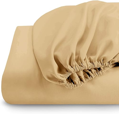Royal Tradition Sábana bajera ajustable de mezcla de algodón de 650 hilos, tamaño King, solo para camas ajustables, color dorado, la sábana inferior